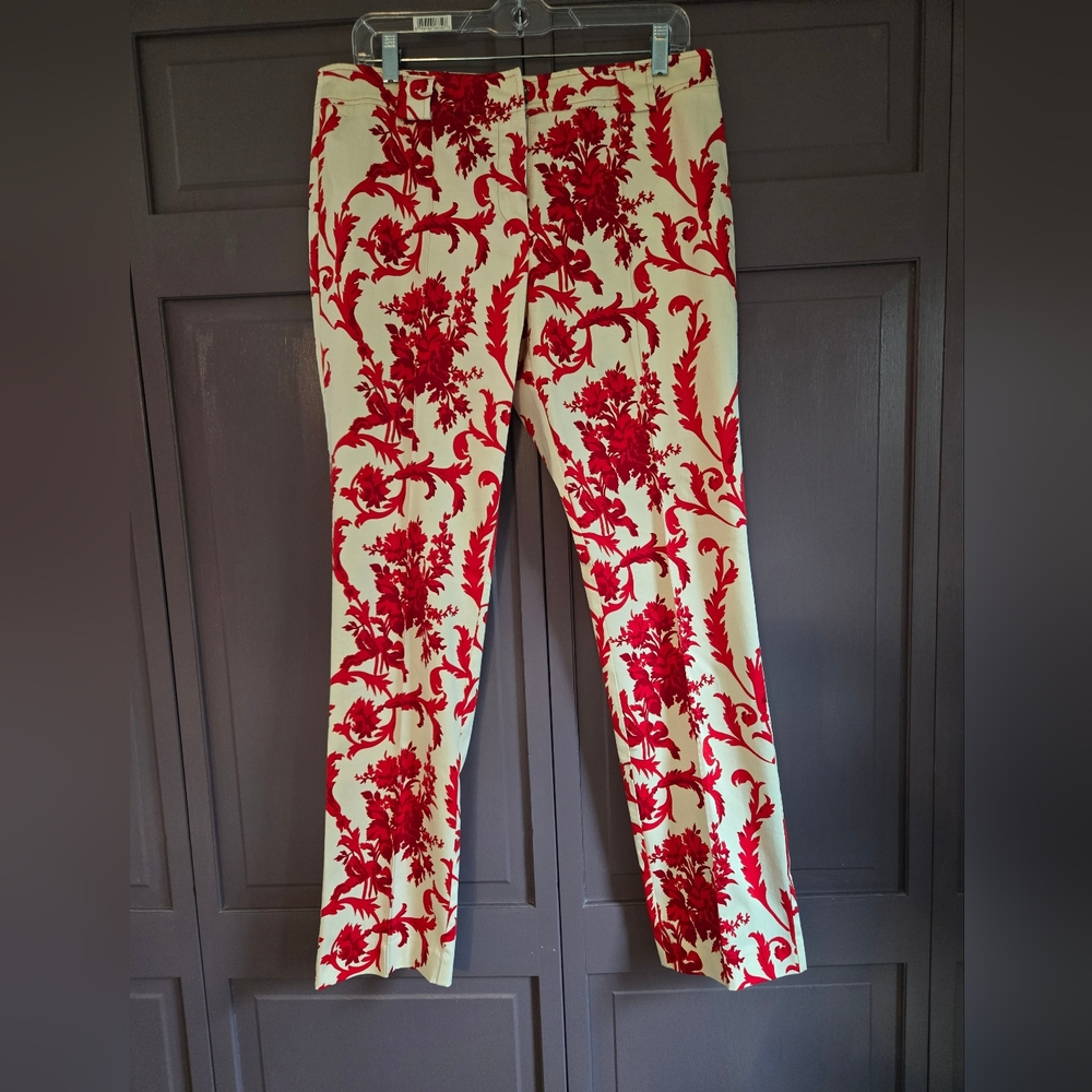 Red and Cream Floral Pants